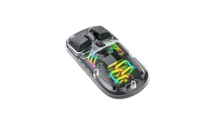 Porodo Transparent Mouse 2.4G and Bluetooth Dual Mode 1 Porodo Transparent Mouse 2.4G and Bluetooth Dual Mode