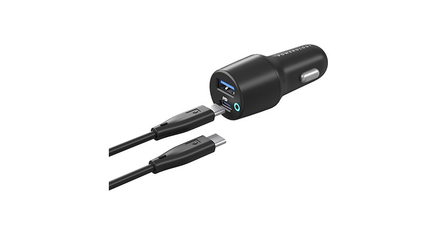 Powerology Dual Port LED Car Charger PD 20W+QC 18W 1 Powerology Dual Port LED Car Charger PD 20W+QC 18W