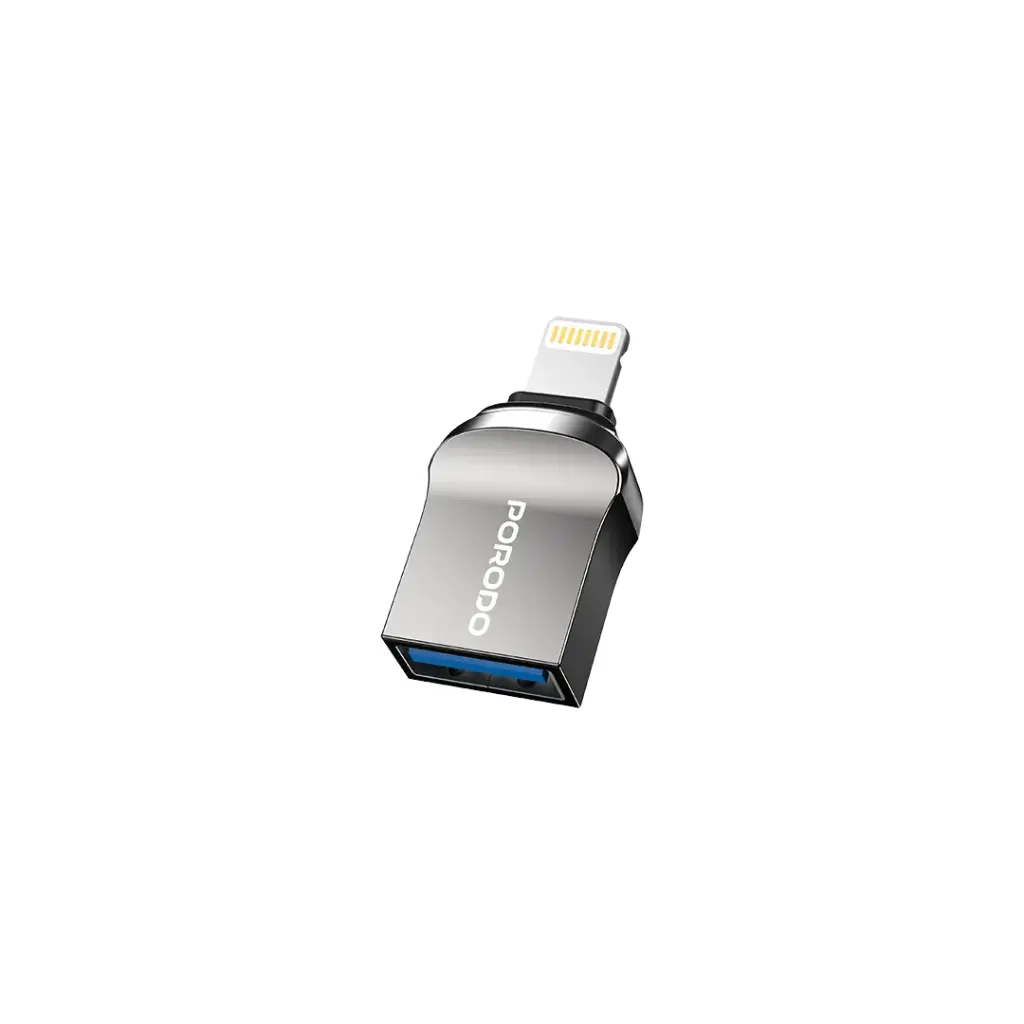 Porodo Lightning OTG Adapter - Zinc Alloy 1 Porodo Lightning OTG Adapter - Zinc Alloy