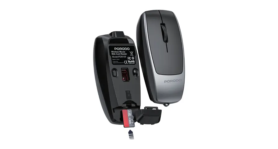 Porodo 1600DPI Wireless Mouse with Card Reader 1 Porodo 1600DPI Wireless Mouse with Card Reader