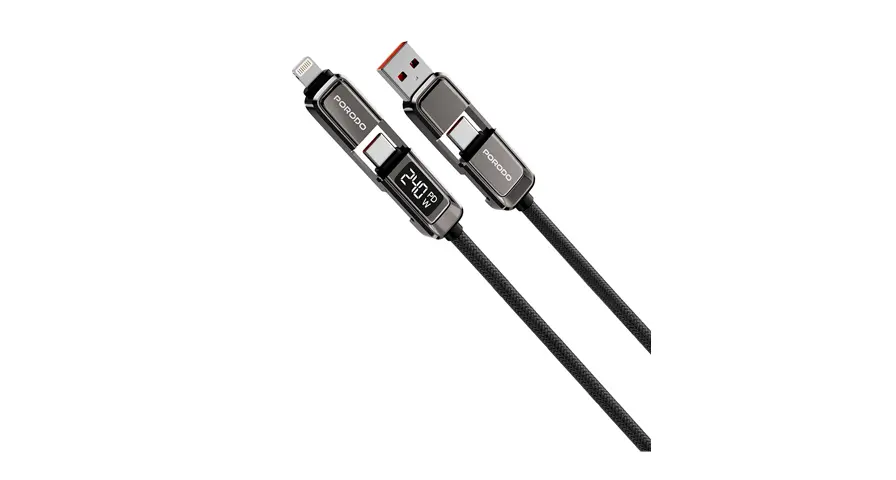 Porodo 4-In-1 High-Speed Charging Cable PD 240W 1 Porodo 4-In-1 High-Speed Charging Cable PD 240W