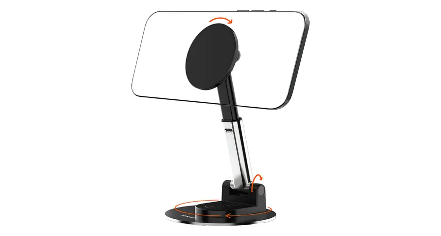 Porodo Magnetic Phone Holder with Adjustable Telescopic Rod 1 Porodo Magnetic Phone Holder with Adjustable Telescopic Rod