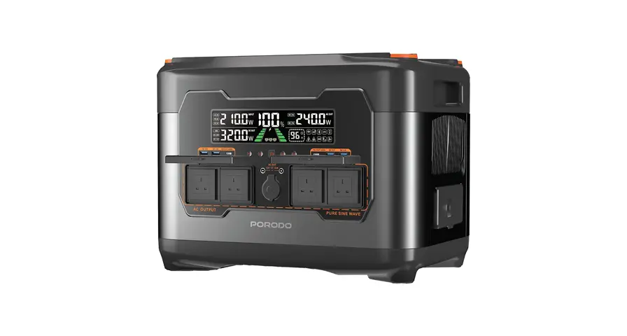Porodo 2400W Forcebase Portable Power Station - Black/Orange 1 Porodo 2400W Forcebase Portable Power Station - Black/Orange