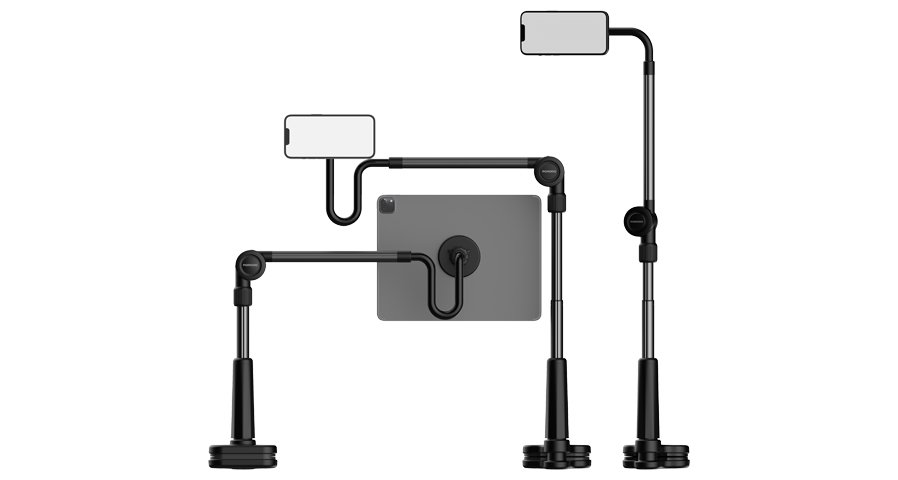 Porodo Lazy Man Stand with Magnetic Suction 92CM 1 Porodo Lazy Man Stand with Magnetic Suction 92CM