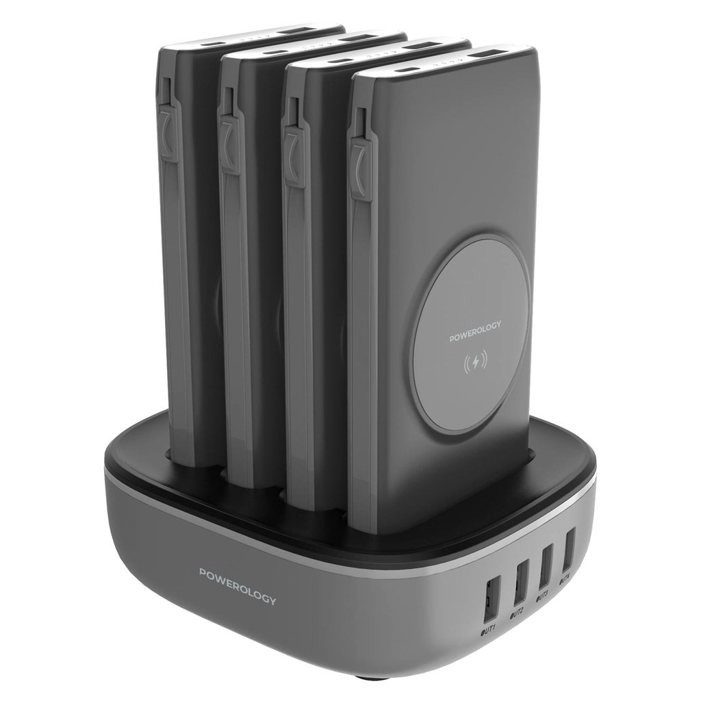 Powerology 4 in 1 Power Bank Station with Built-in Lightning And Type-C Cable 2 Powerology 4 in 1 Power Bank Station with Built-in Lightning And Type-C Cable - Image 2