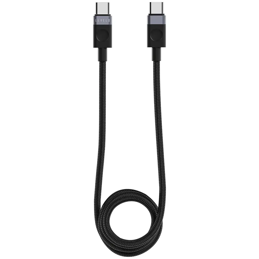 Levelo Vero GaN Single Port Adapter 20W with Type-C to Type-C/Lightning Cable - Black / Blue 4 Levelo Vero GaN Single Port Adapter 20W with Type-C to Type-C/Lightning Cable - Black / Blue - Image 4
