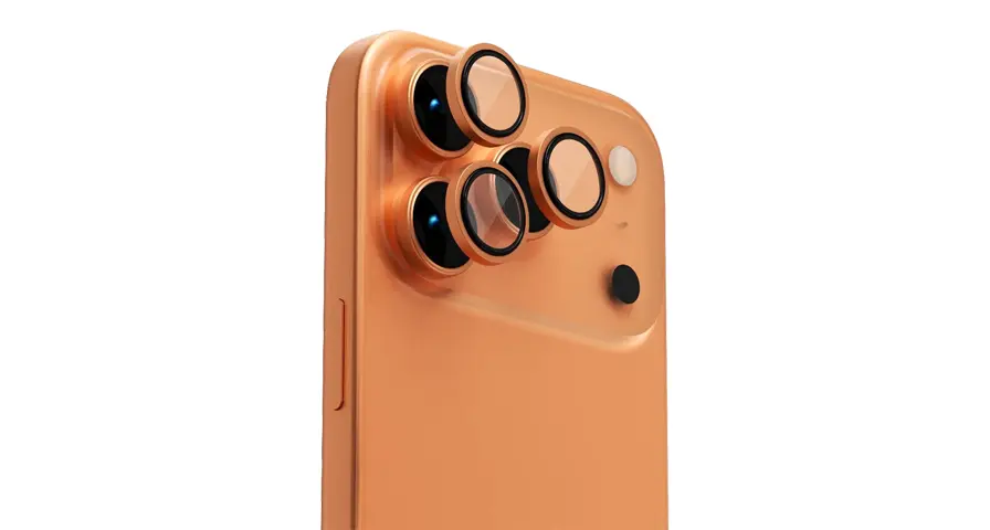 Levelo LucentTrio Lens Protector With 99% Transmittance For iPhone 17Pro/Pro Max - Titanium Orange 1 Levelo LucentTrio Lens Protector With 99% Transmittance For iPhone 17Pro/Pro Max - Titanium Orange