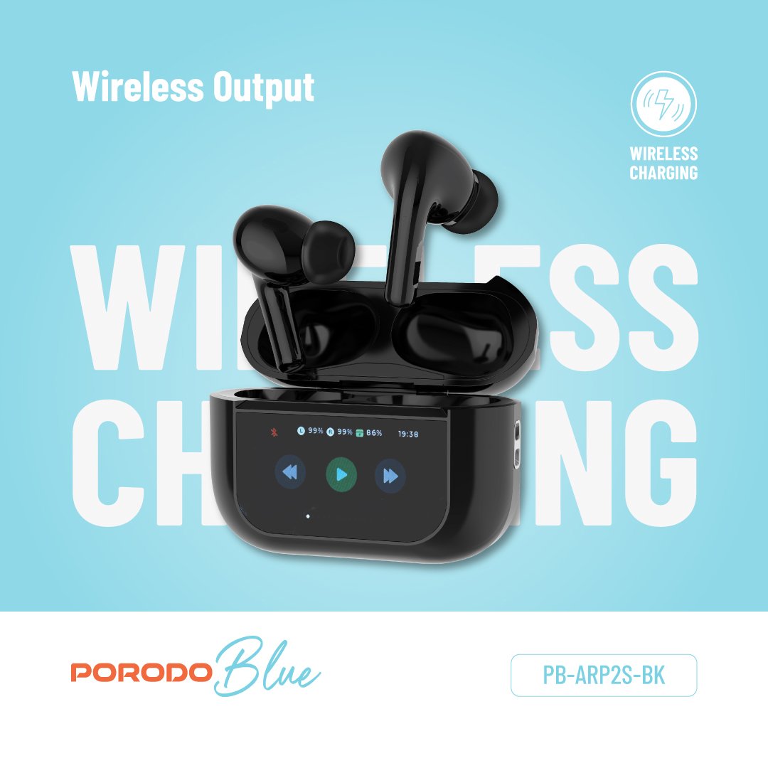 Porodo Blue Earbuds Pro2 Touch Display - ANC + ENC 6 Porodo Blue Earbuds Pro2 Touch Display - ANC + ENC - Image 6