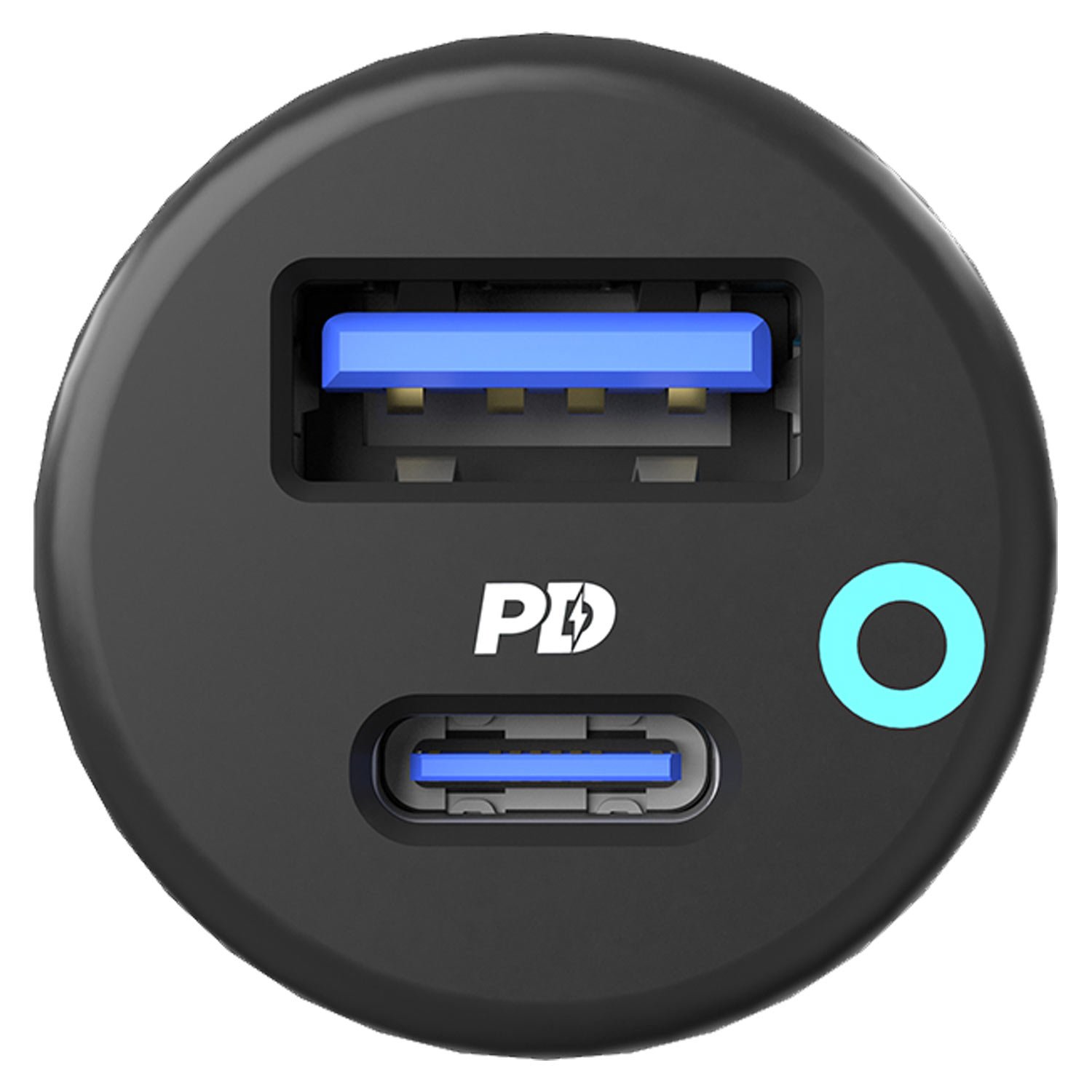 Powerology Dual Port LED Car Charger PD 20W+QC 18W 2 Powerology Dual Port LED Car Charger PD 20W+QC 18W - Image 2