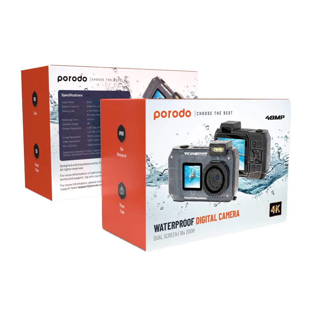 Porodo Waterproof Digital Camera Dual Screen & 18x Zoom 4 Porodo Waterproof Digital Camera Dual Screen & 18x Zoom - Image 4