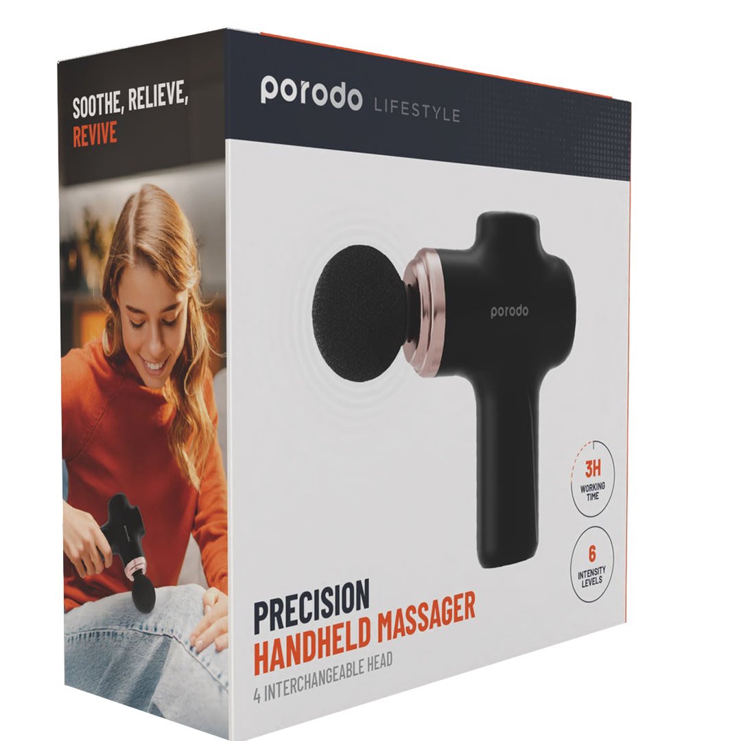 Porodo Lifestyle Precision Handheld Massager with 4 Interchangeable Head 2 Porodo Lifestyle Precision Handheld Massager with 4 Interchangeable Head - Image 2