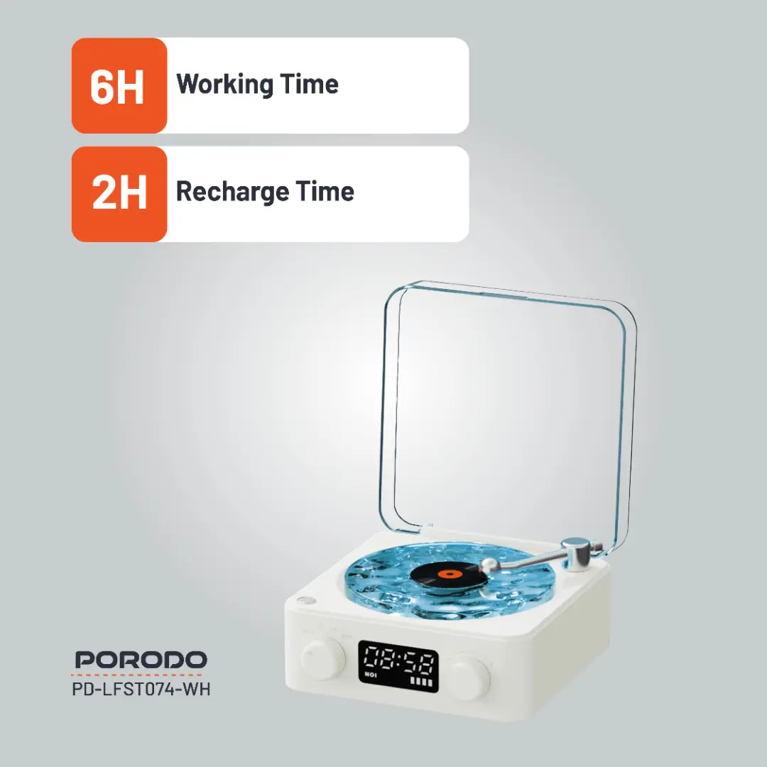 Porodo Lifestyle White Noise Portable Speaker 5 Porodo Lifestyle White Noise Portable Speaker - Image 5