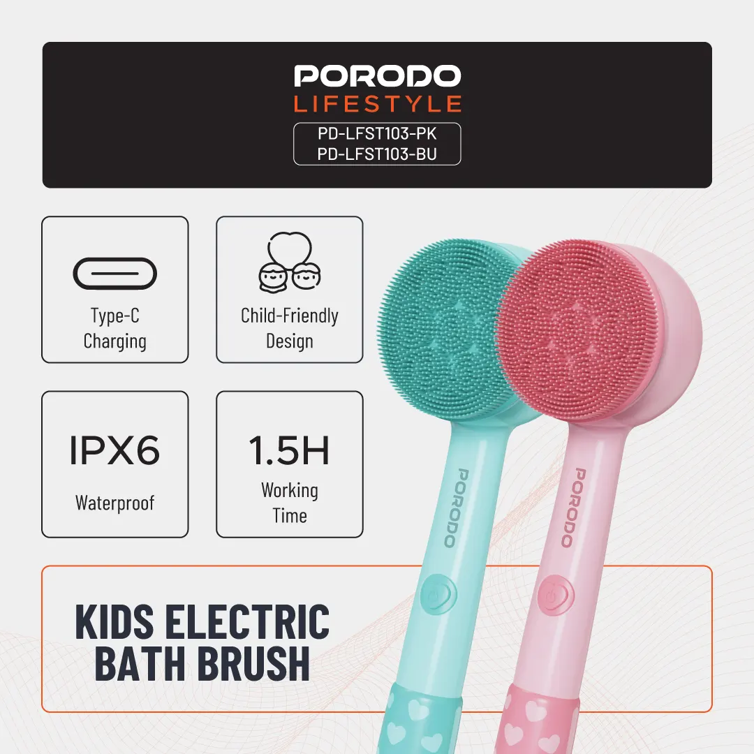 Porodo Lifestyle Kids Electric Bath Brush 4 Porodo Lifestyle Kids Electric Bath Brush - Image 4