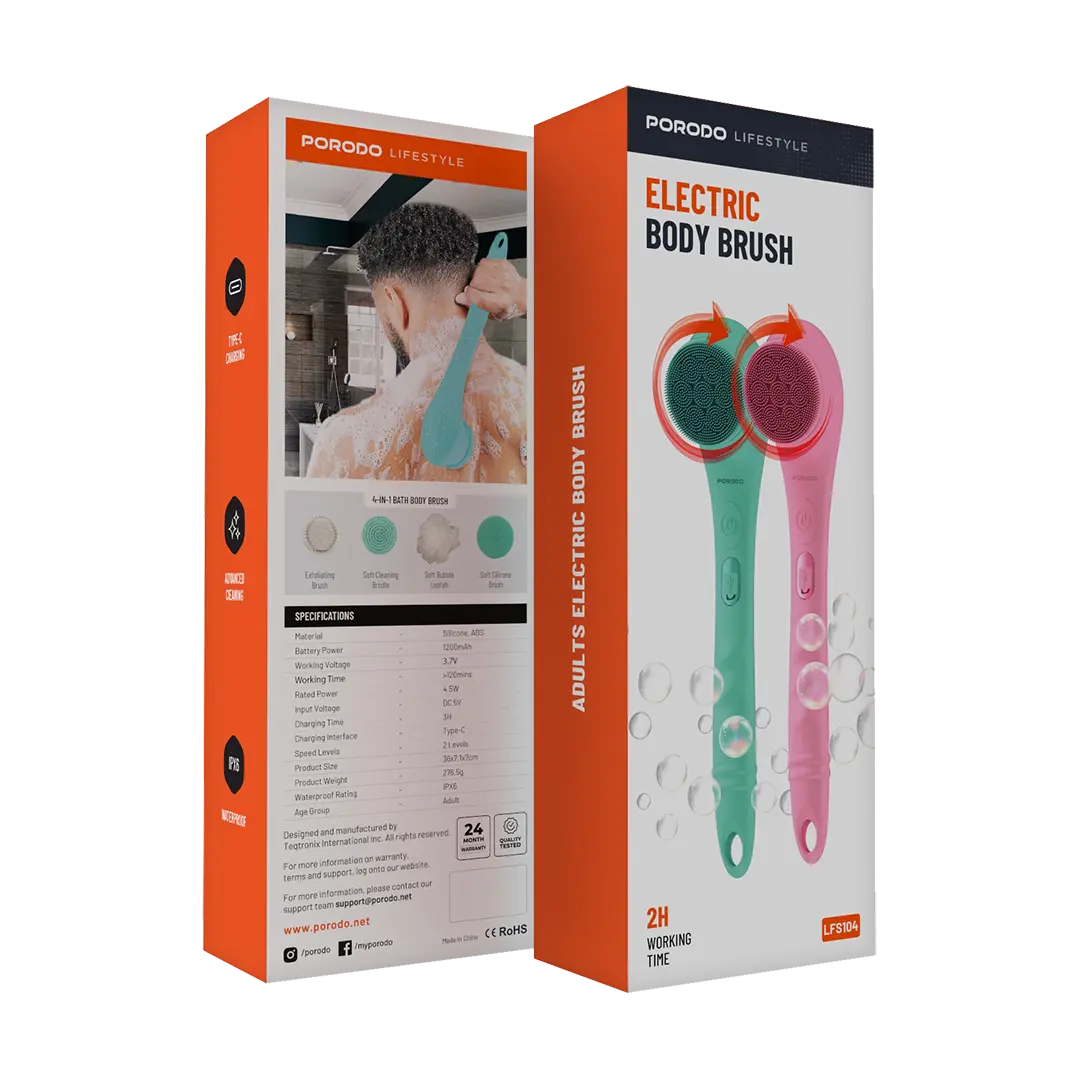 Porodo Lifestyle Electric Body Brush 3 Porodo Lifestyle Electric Body Brush - Image 3