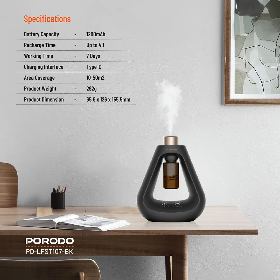 Porodo Lifestyle Aroma Sphere Waterless Diffuser 2 Porodo Lifestyle Aroma Sphere Waterless Diffuser - Image 2