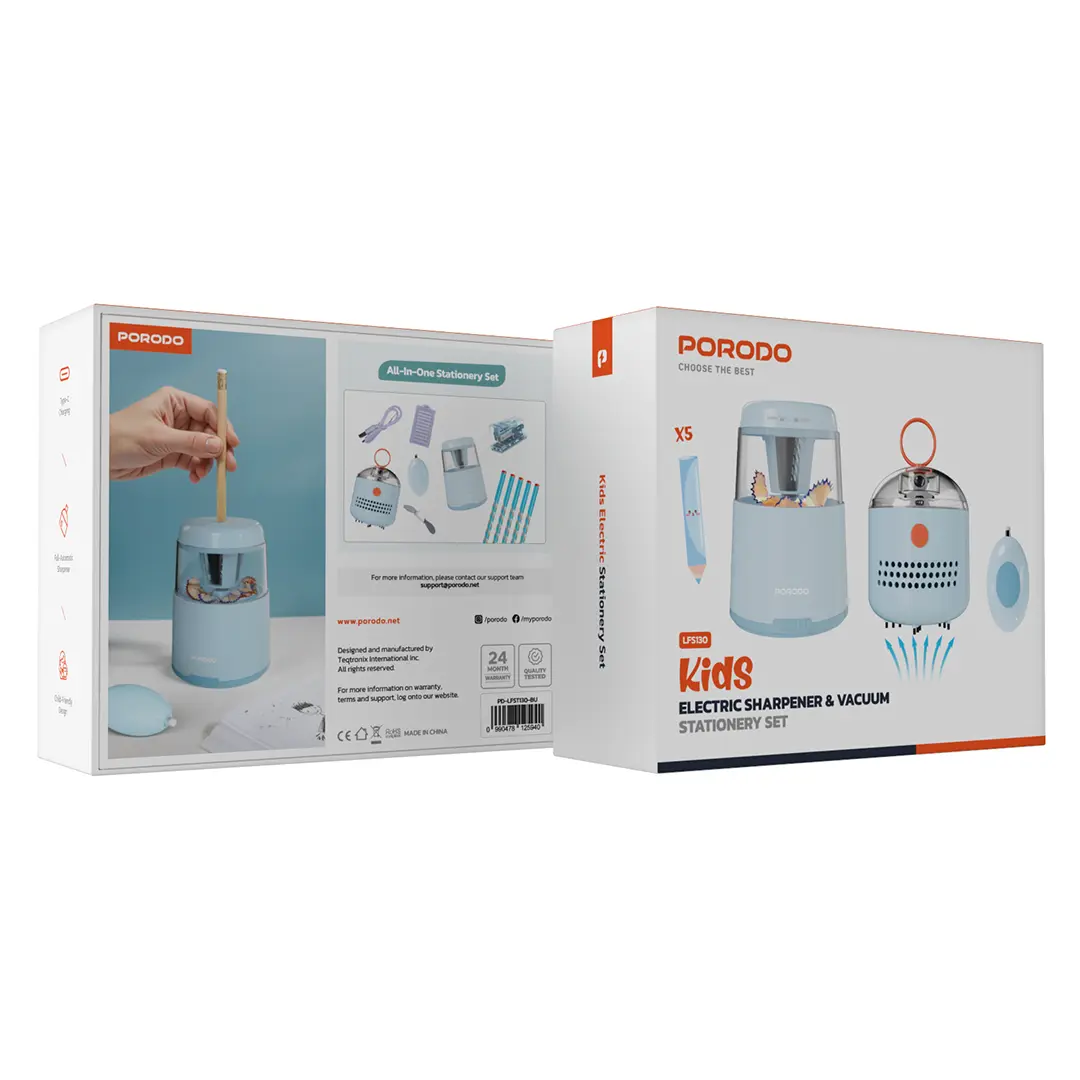 Porodo Kids Electric Sharpener & Vacuum Stationary Set 3 Porodo Kids Electric Sharpener & Vacuum Stationary Set - Image 3