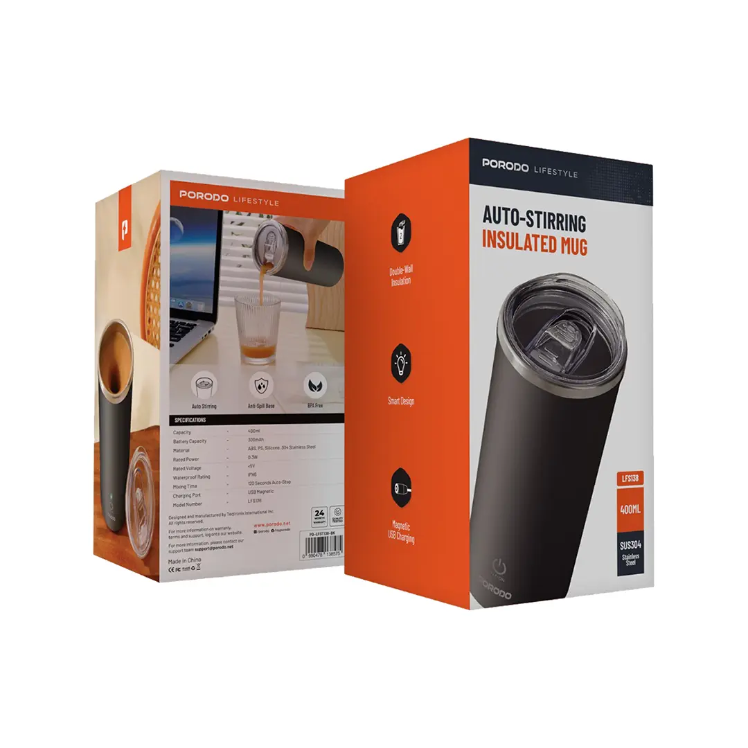 Porodo Lifestyle Auto-Stirring Insulated Mug 3 Porodo Lifestyle Auto-Stirring Insulated Mug - Image 3