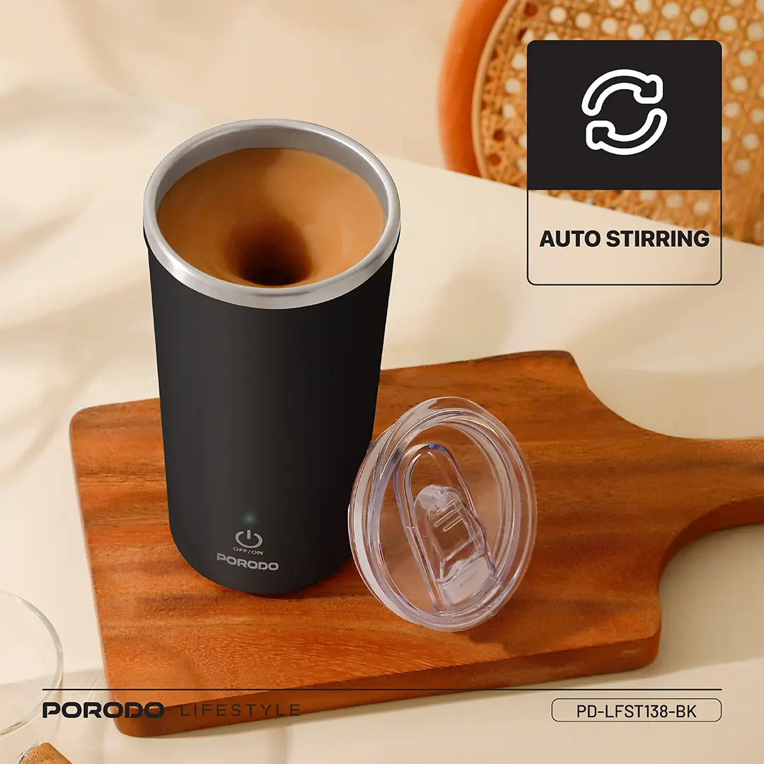 Porodo Lifestyle Auto-Stirring Insulated Mug 4 Porodo Lifestyle Auto-Stirring Insulated Mug - Image 4