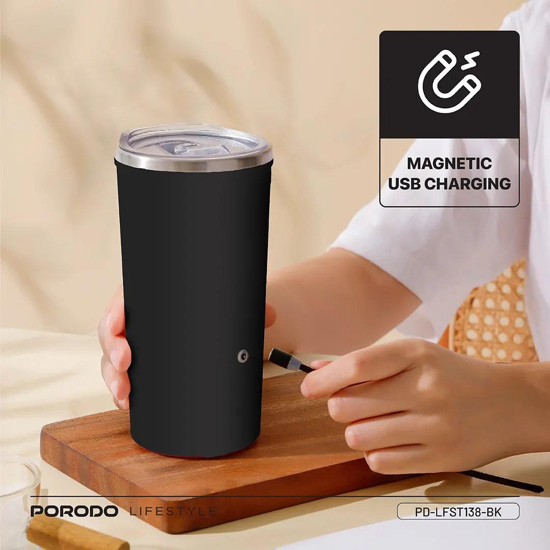 Porodo Lifestyle Auto-Stirring Insulated Mug 5 Porodo Lifestyle Auto-Stirring Insulated Mug - Image 5