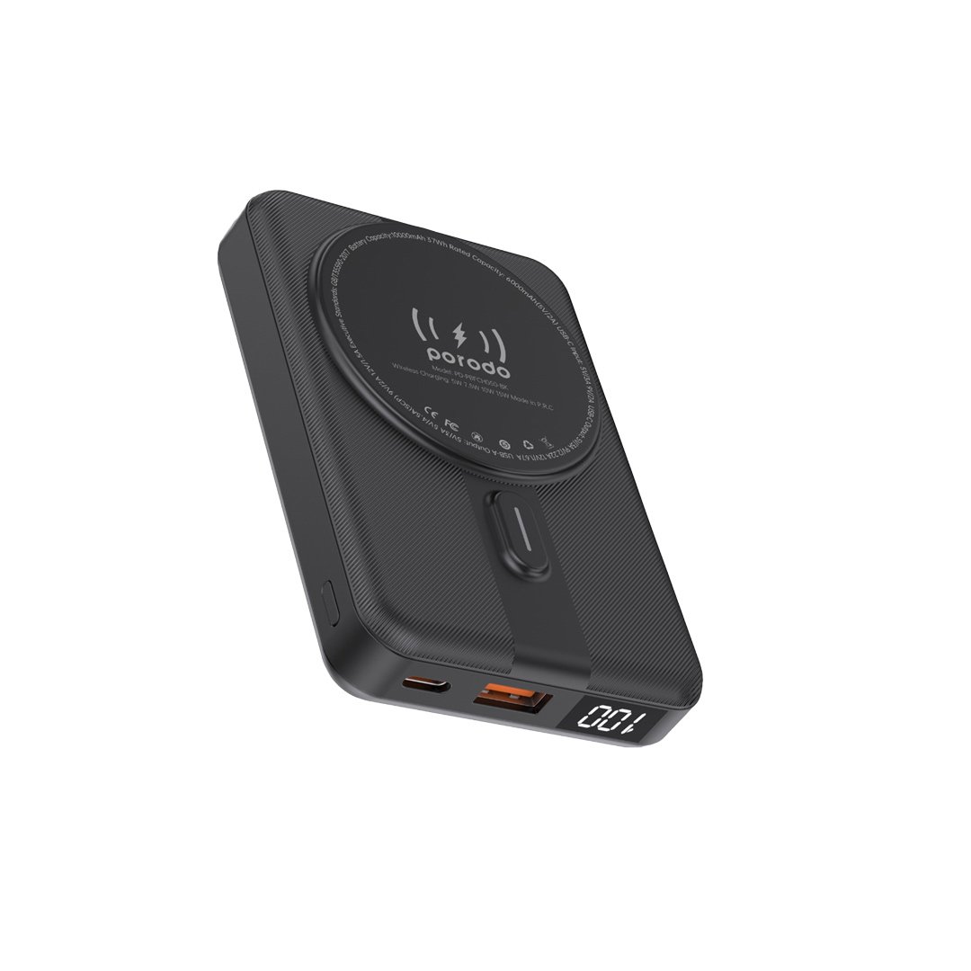 Porodo 10000mAh Digital MagSafe Power & Stand 4 Porodo 10000mAh Digital MagSafe Power & Stand - Image 4