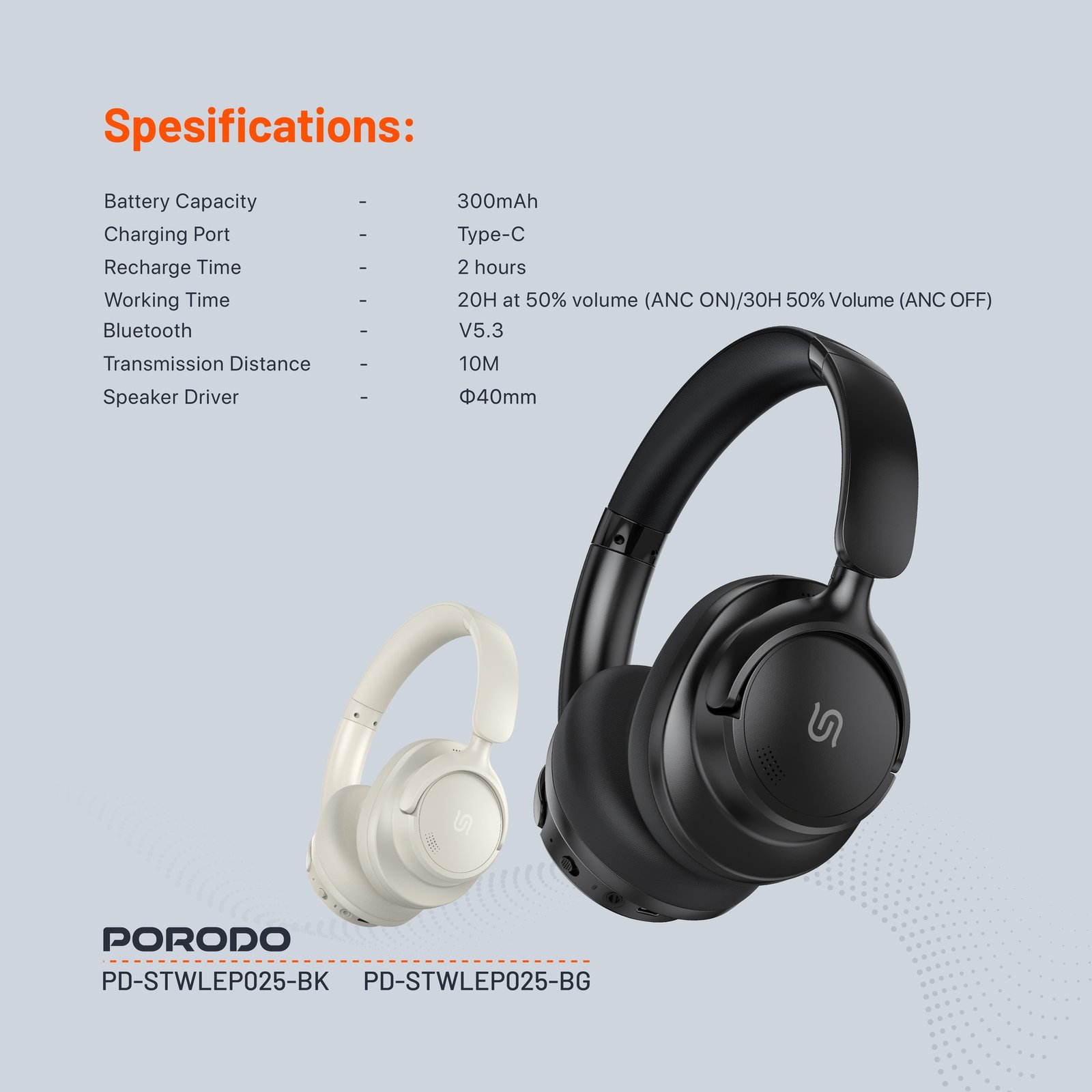 Porodo Soundtec Zen Active Noise-Cancellation Headphone 3 Porodo Soundtec Zen Active Noise-Cancellation Headphone - Image 3