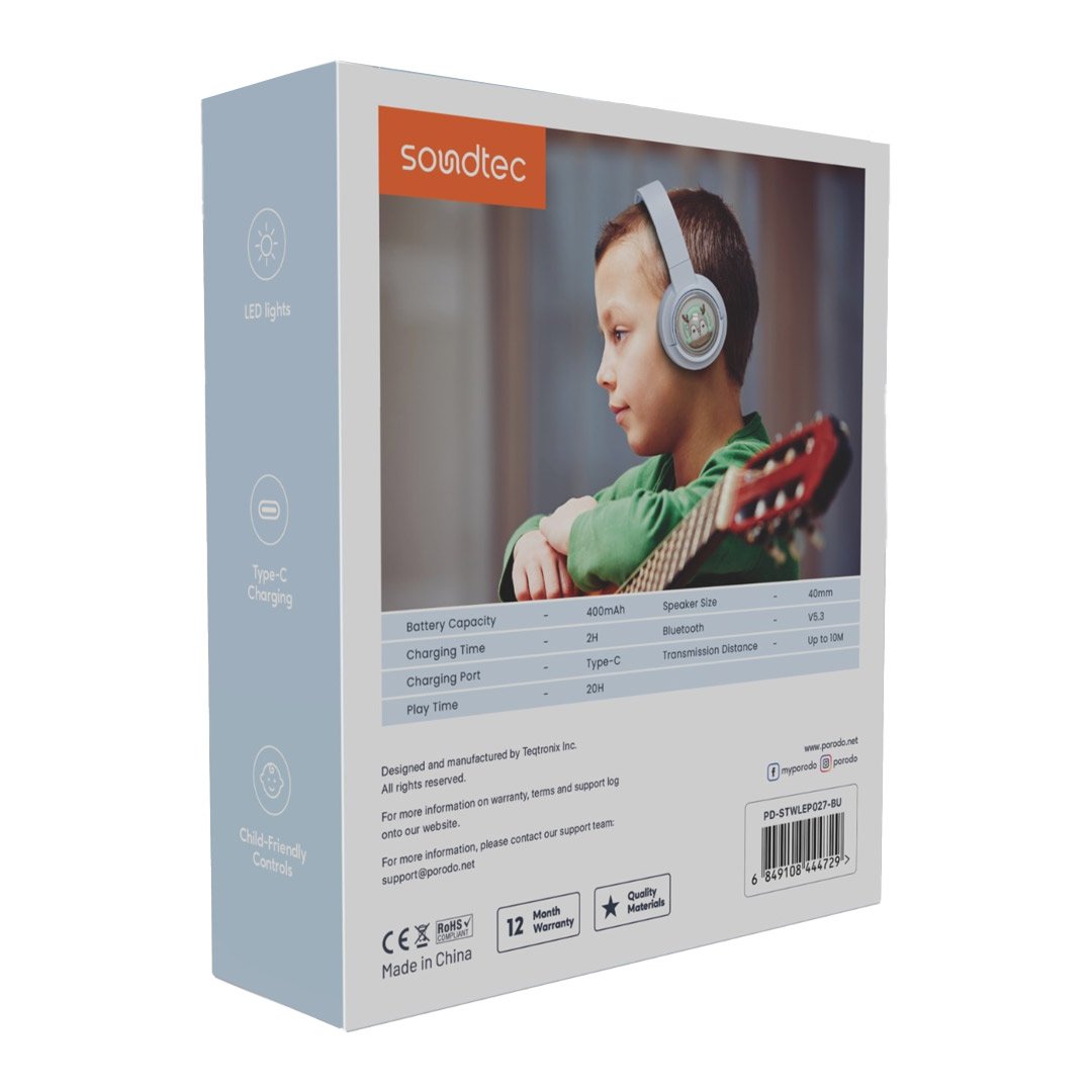 Porodo Soundtec Moose Wireless Kids Headphone 3 Porodo Soundtec Moose Wireless Kids Headphone - Image 3