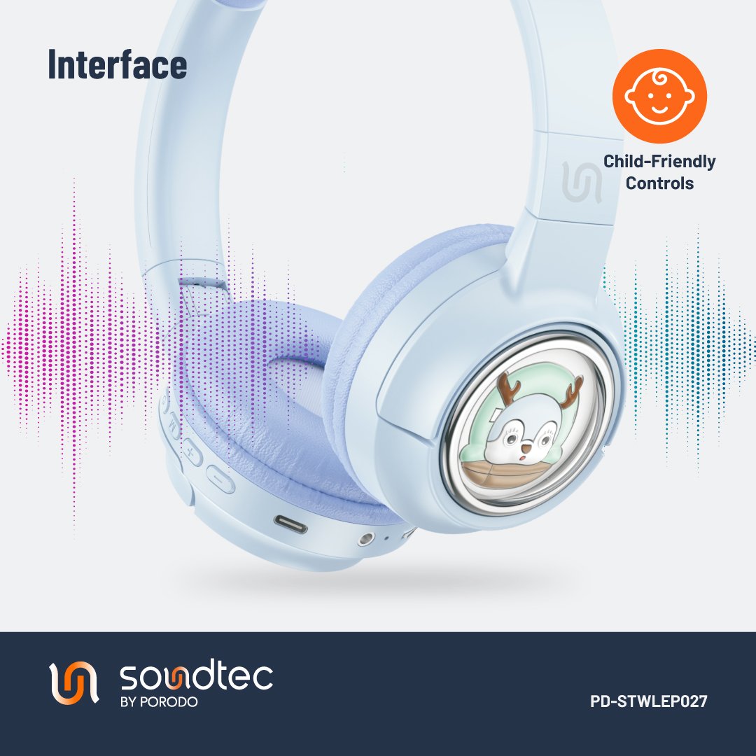 Porodo Soundtec Moose Wireless Kids Headphone 5 Porodo Soundtec Moose Wireless Kids Headphone - Image 5