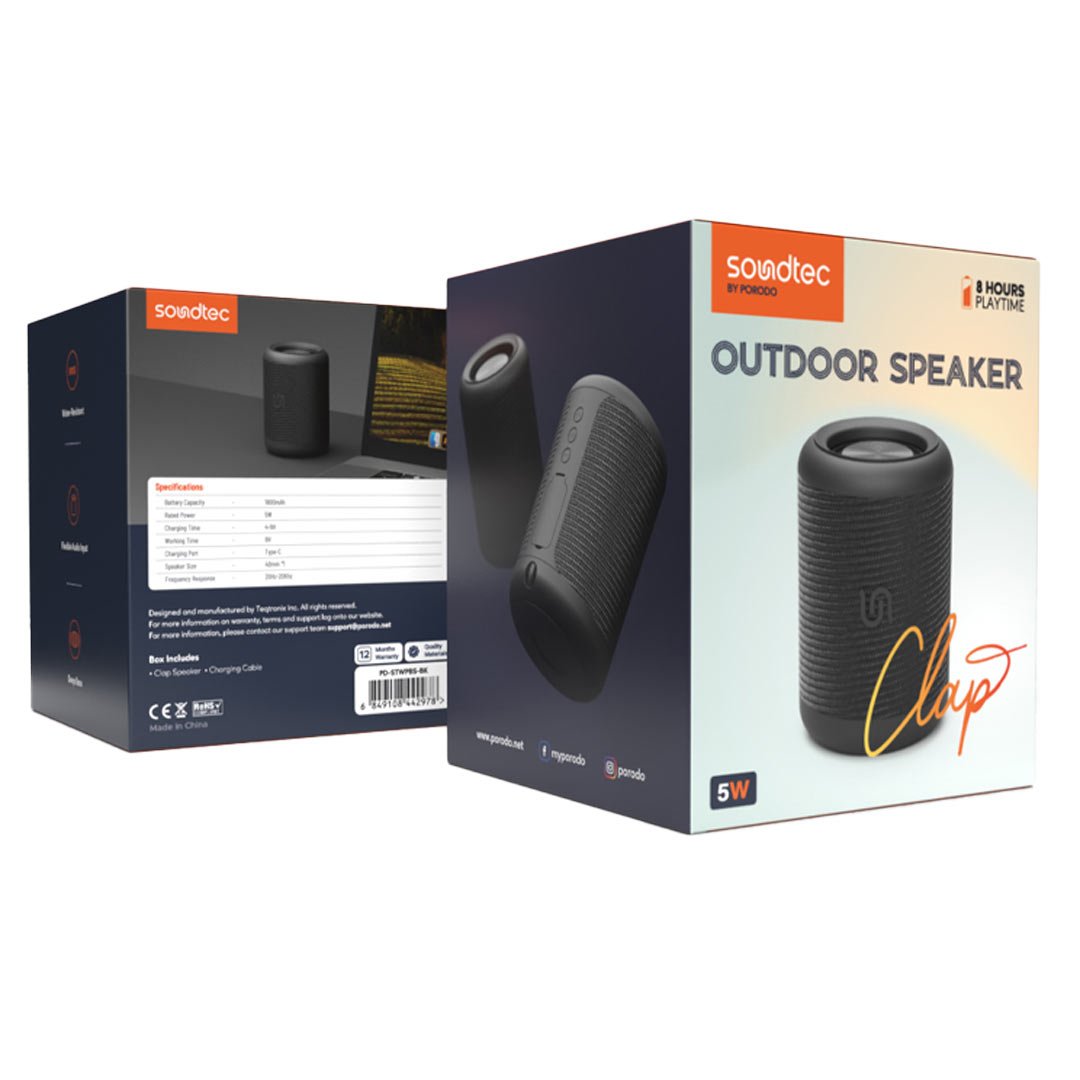 Porodo Soundtec Waterproof IP65 Portable Bluetooth Speaker 3 Porodo Soundtec Waterproof IP65 Portable Bluetooth Speaker - Image 3