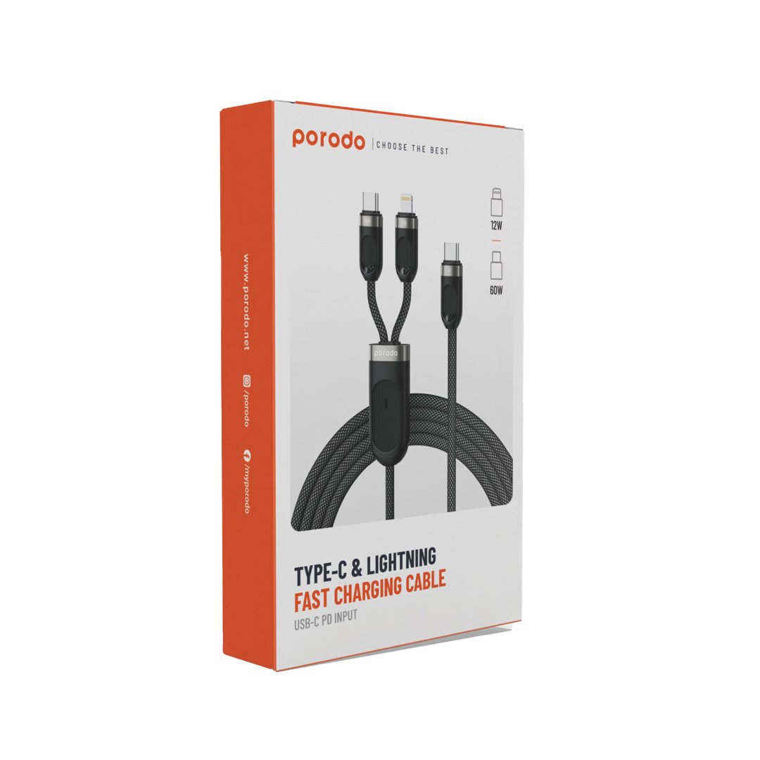 Porodo Type-C & Lightning Fast Charging Cable 2 Porodo Type-C & Lightning Fast Charging Cable - Image 2