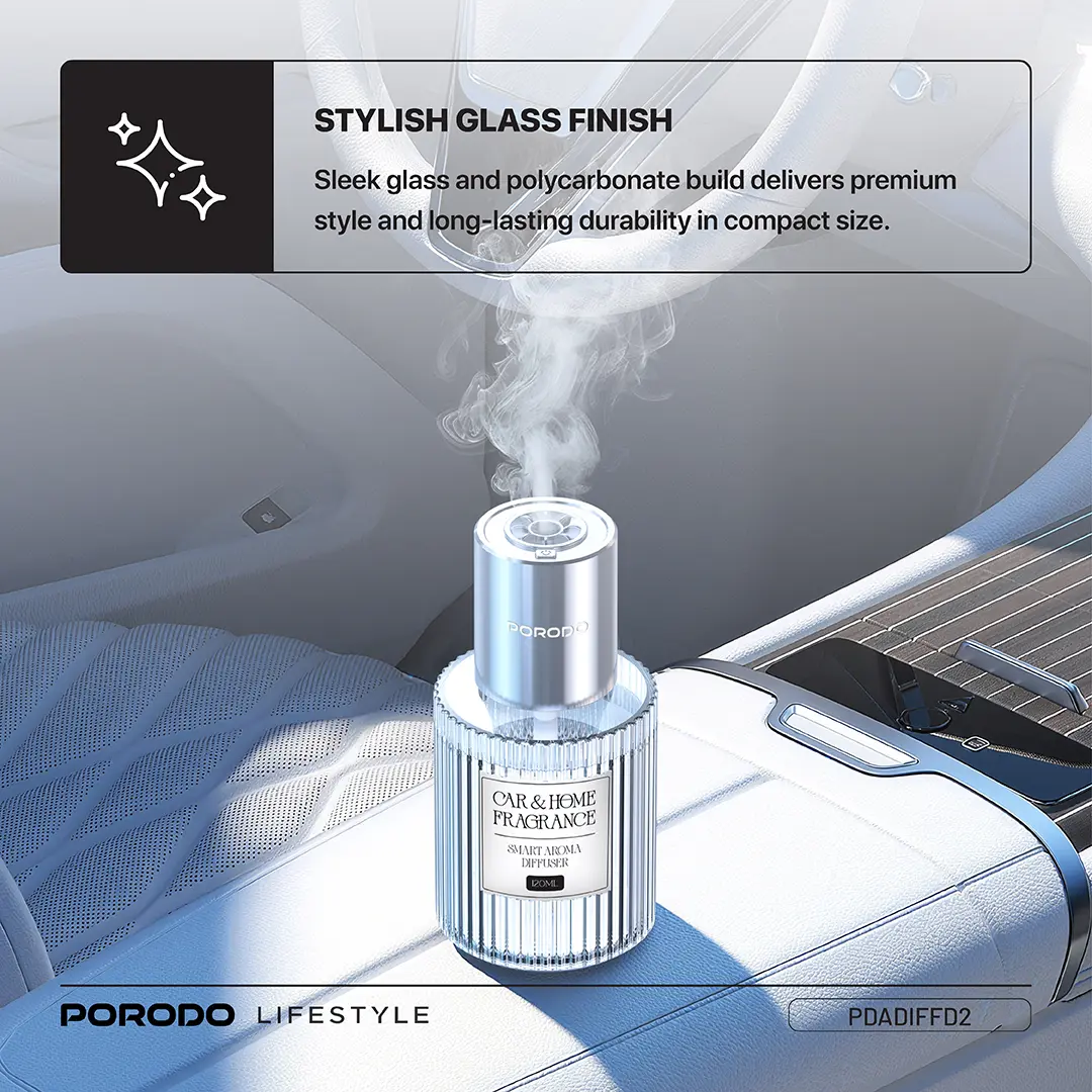 Porodo Lifestyle Grasse Smart Aroma Diffuser - Clear 5 Porodo Lifestyle Grasse Smart Aroma Diffuser - Clear - Image 5