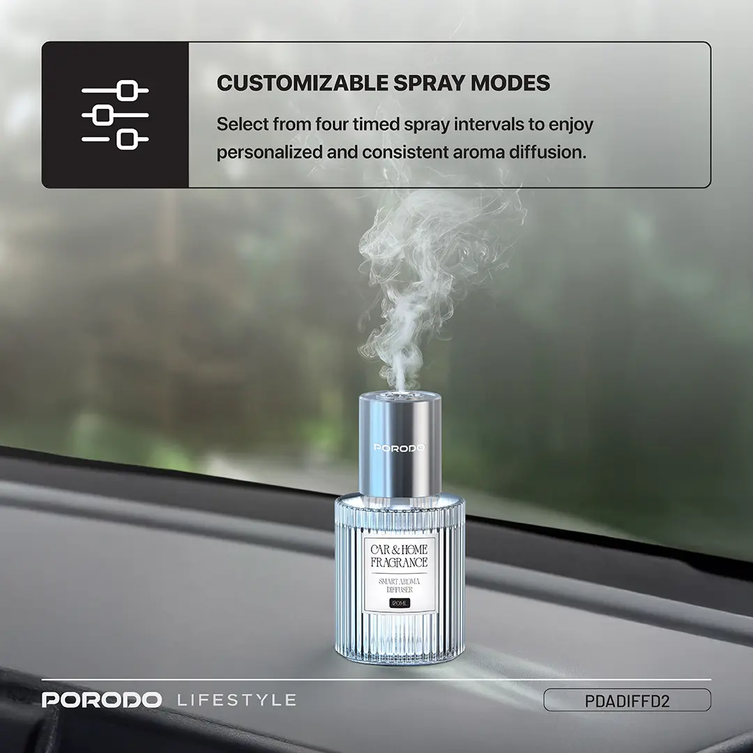 Porodo Lifestyle Grasse Smart Aroma Diffuser - Clear 6 Porodo Lifestyle Grasse Smart Aroma Diffuser - Clear - Image 6