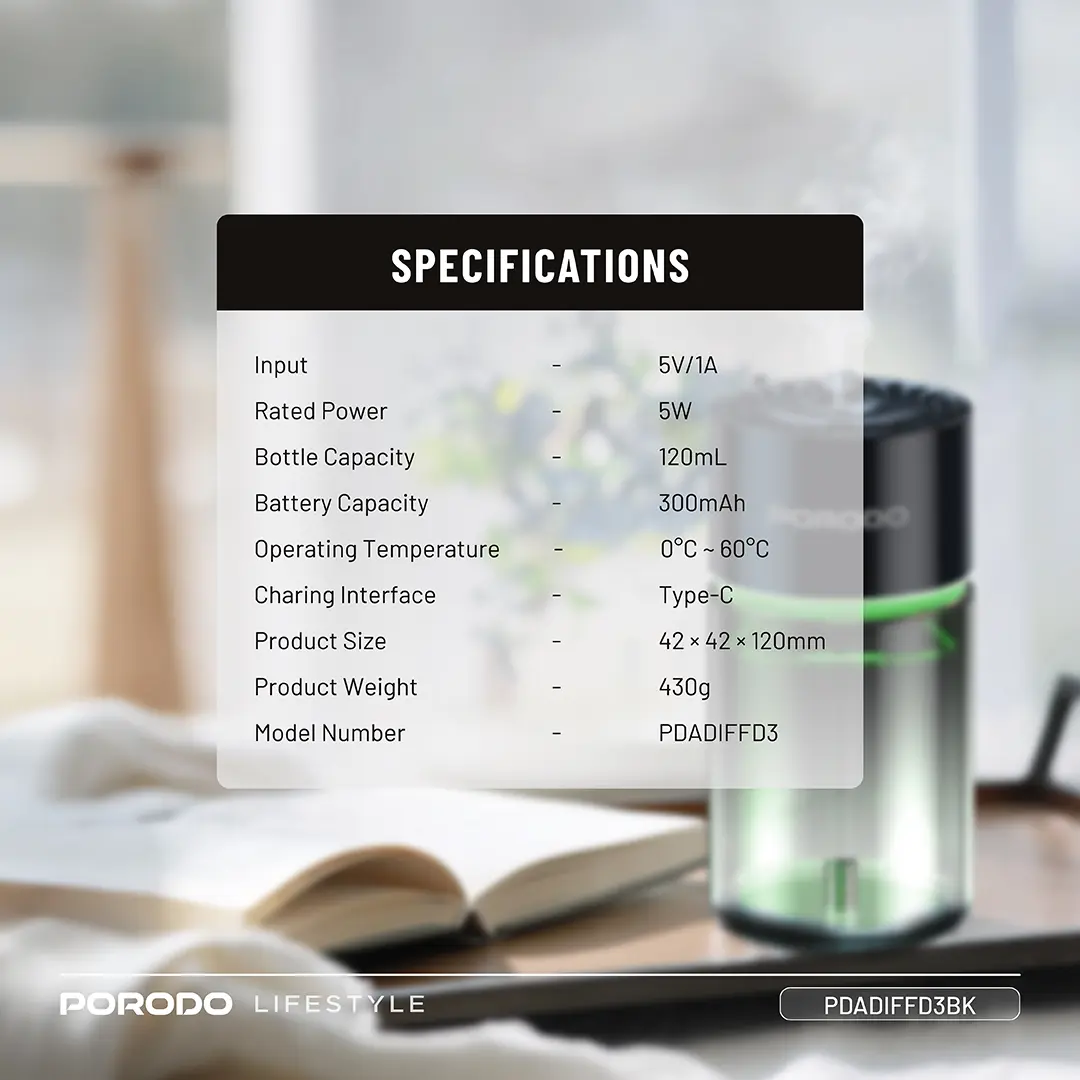 Porodo Lifestyle Valencia Smart Aroma Diffuser 2 Porodo Lifestyle Valencia Smart Aroma Diffuser - Image 2