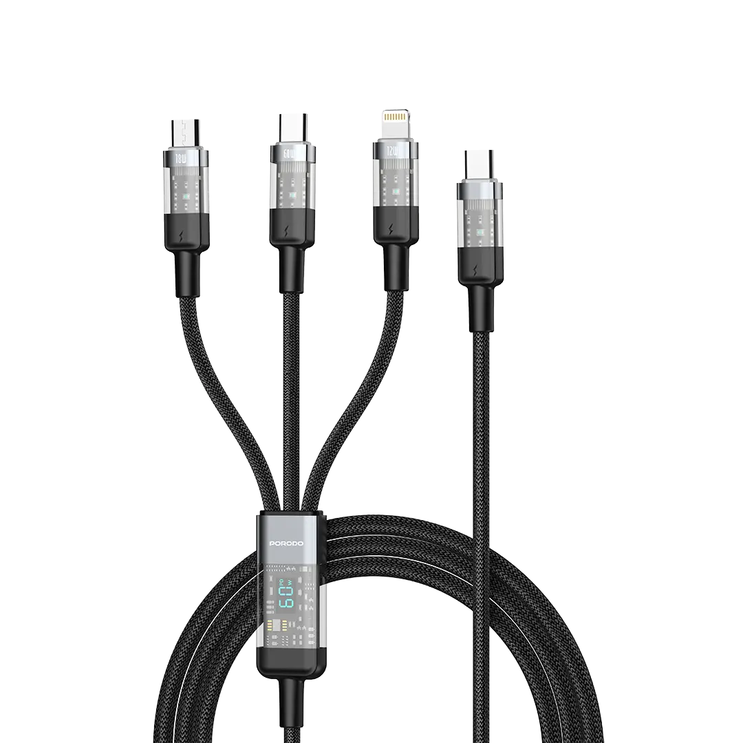 Porodo Transparent Type-C Input Fast Charging Cable 7 Porodo Transparent Type-C Input Fast Charging Cable - Image 7