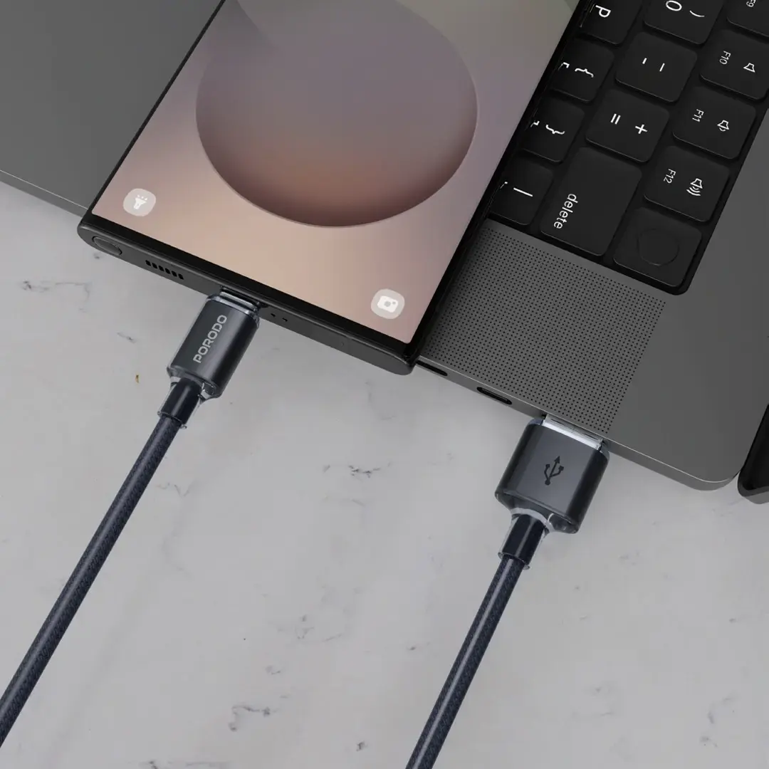 Porodo USB-A to USB-C Braided Cable 3 Porodo USB-A to USB-C Braided Cable - Image 3