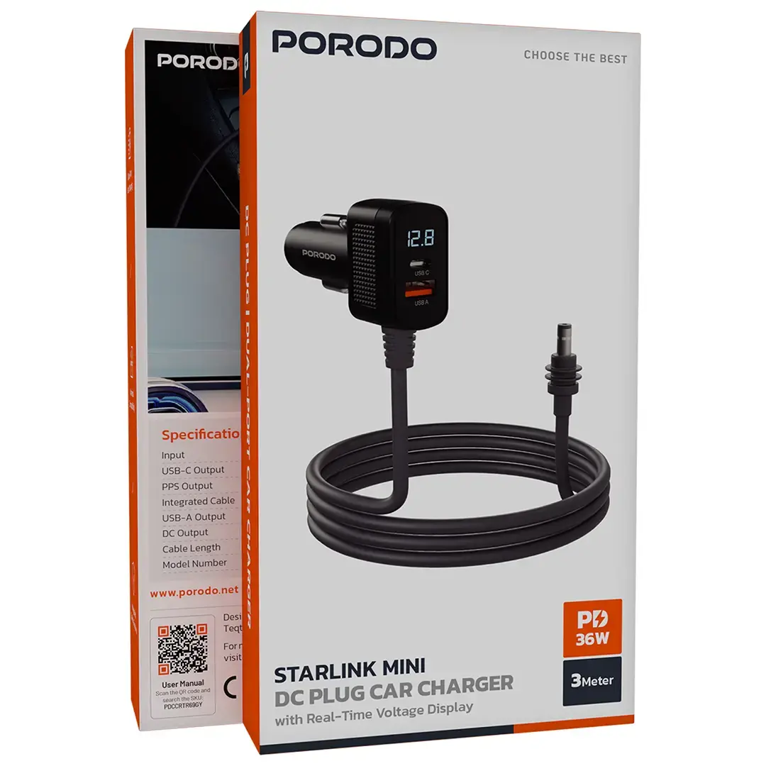 Porodo Starlink Mini DC Plug Car Charger 3 Porodo Starlink Mini DC Plug Car Charger - Image 3