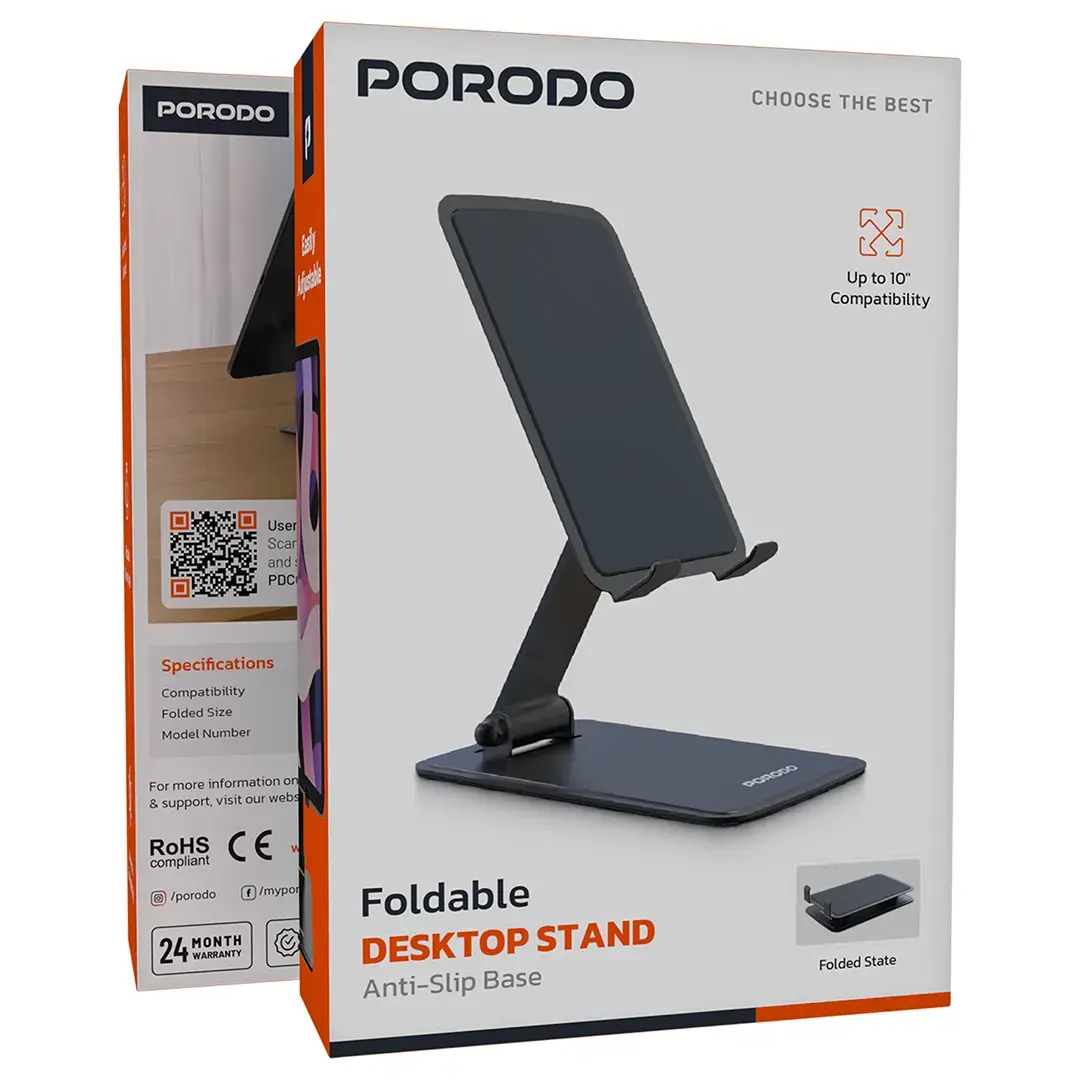 Porodo Foldable Desktop Stand with Anti-Slip Base 6 Porodo Foldable Desktop Stand with Anti-Slip Base - Image 6