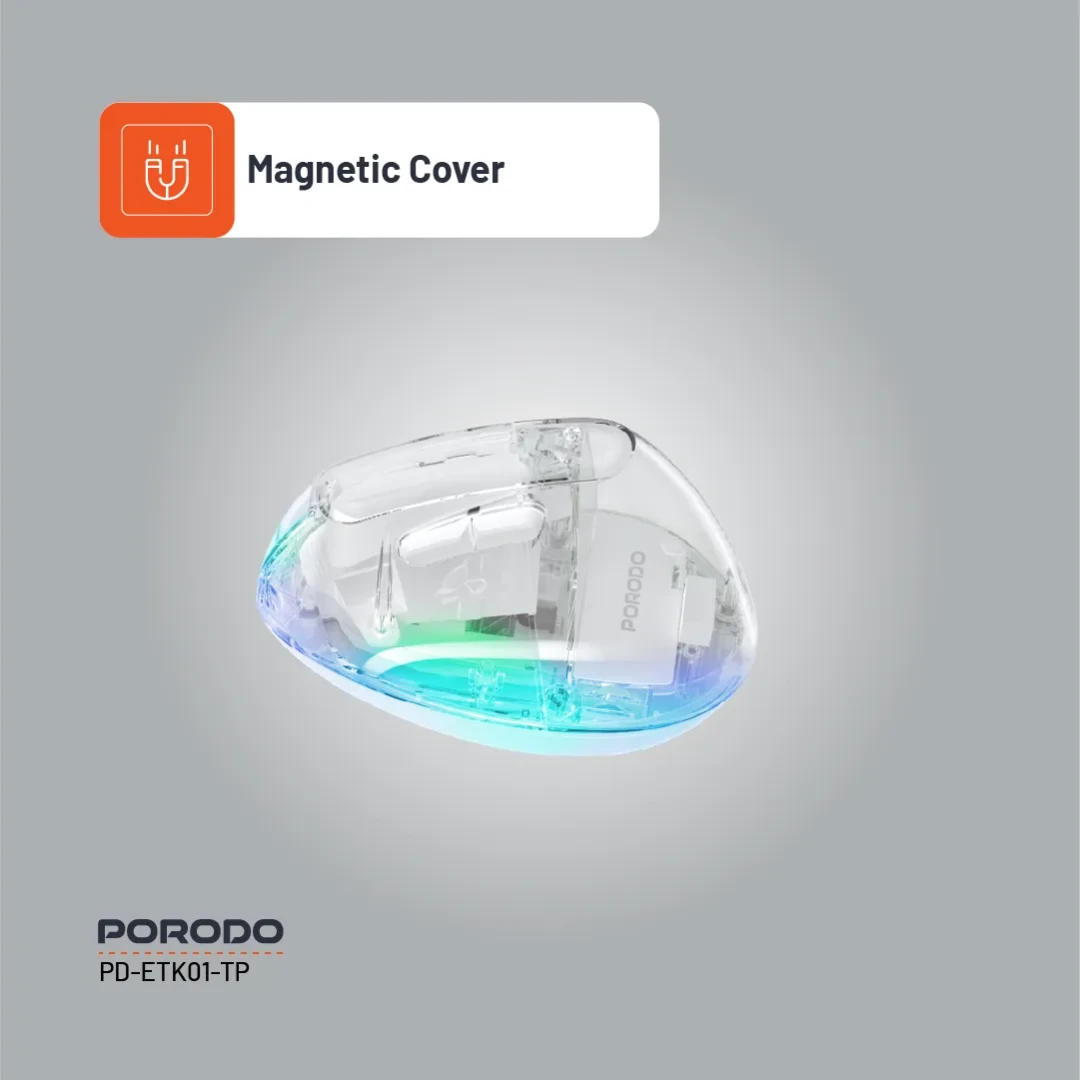 Porodo Vertical 4800 DPI Wireless Mouse - Transparent 4 Porodo Vertical 4800 DPI Wireless Mouse - Transparent - Image 4