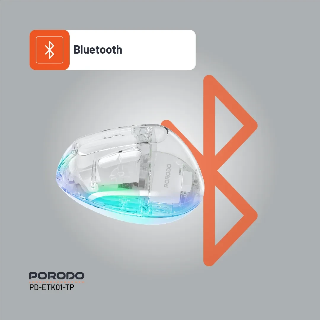 Porodo Vertical 4800 DPI Wireless Mouse - Transparent 5 Porodo Vertical 4800 DPI Wireless Mouse - Transparent - Image 5
