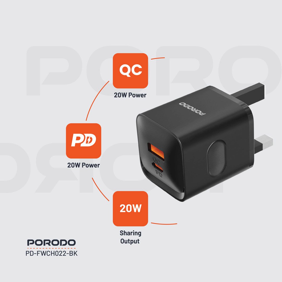 Porodo Dual port Wall Charger UK 4 Porodo Dual port Wall Charger UK - Image 4