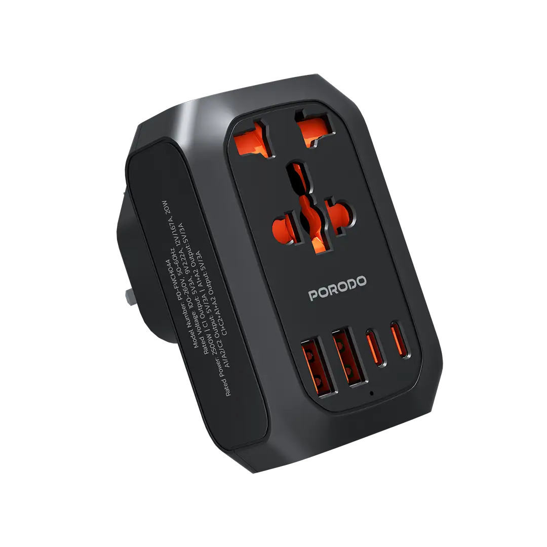 Porodo Universal AC Adapter Multi-Device Charging EU Plug 6 Porodo Universal AC Adapter Multi-Device Charging EU Plug - Image 6