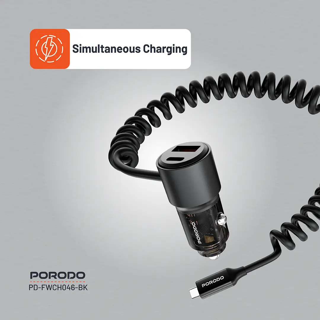 Porodo 110W Car Charger 6 Porodo 110W Car Charger - Image 6
