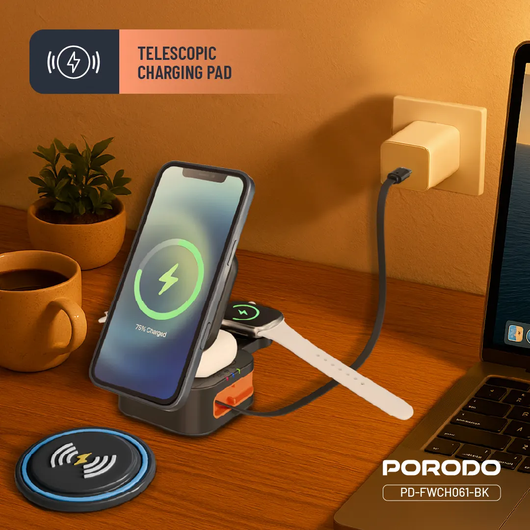 Porodo Pocket-Sized Folding Wireless Charger 2 Porodo Pocket-Sized Folding Wireless Charger - Image 2