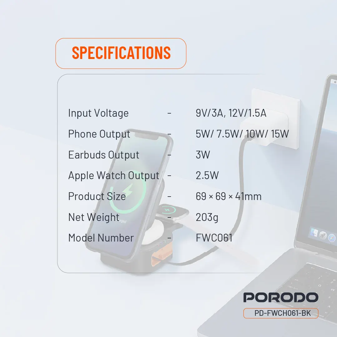 Porodo Pocket-Sized Folding Wireless Charger 3 Porodo Pocket-Sized Folding Wireless Charger - Image 3
