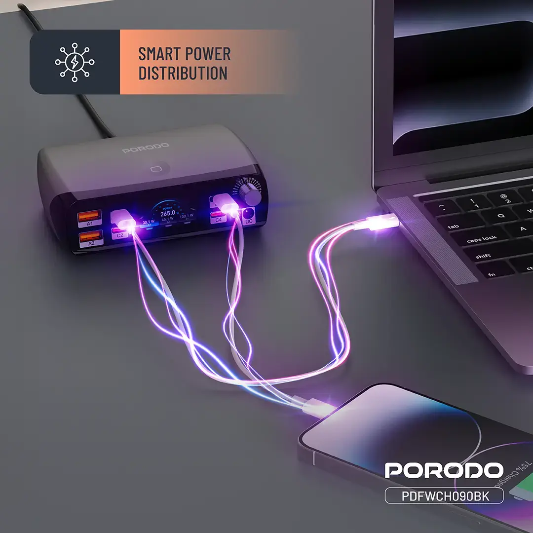 Porodo PowerGate Smart Charging Station 4 Porodo PowerGate Smart Charging Station - Image 4