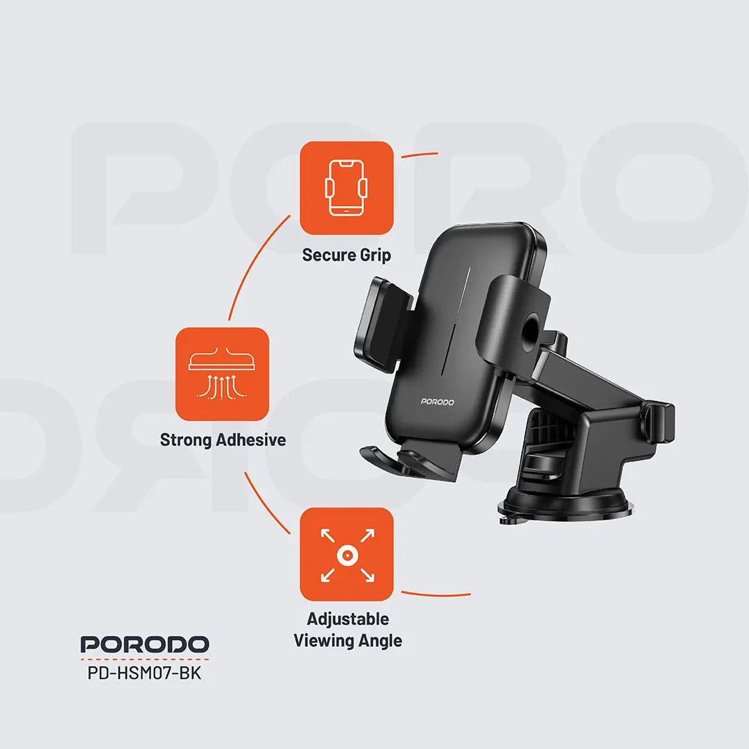 Porodo Adjustable Clamps Dash & Windshield Mount 3 Porodo Adjustable Clamps Dash & Windshield Mount - Image 3