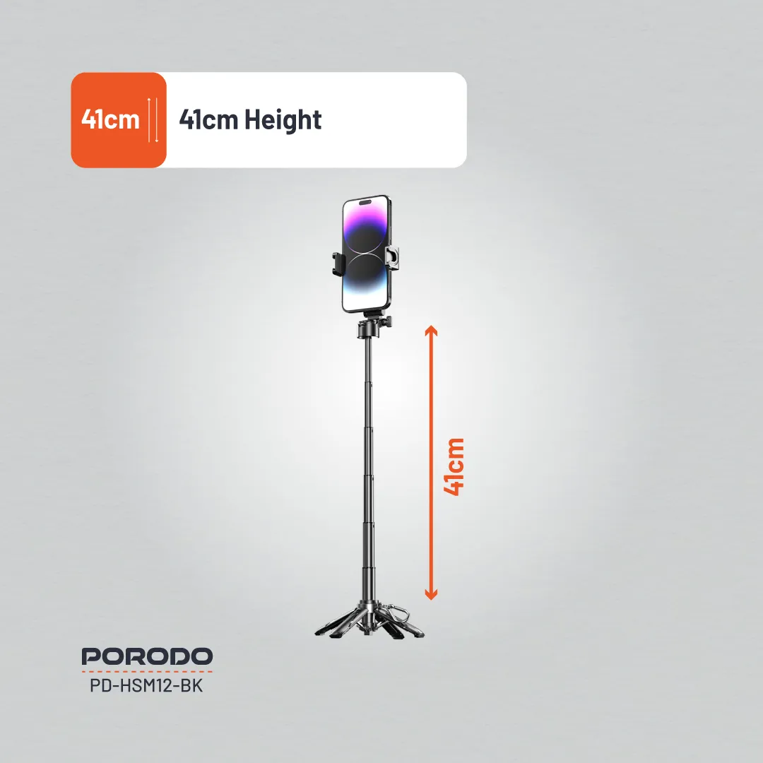 Porodo Foldable Selfie Stick with Extendable Tripod 6 Porodo Foldable Selfie Stick with Extendable Tripod - Image 6