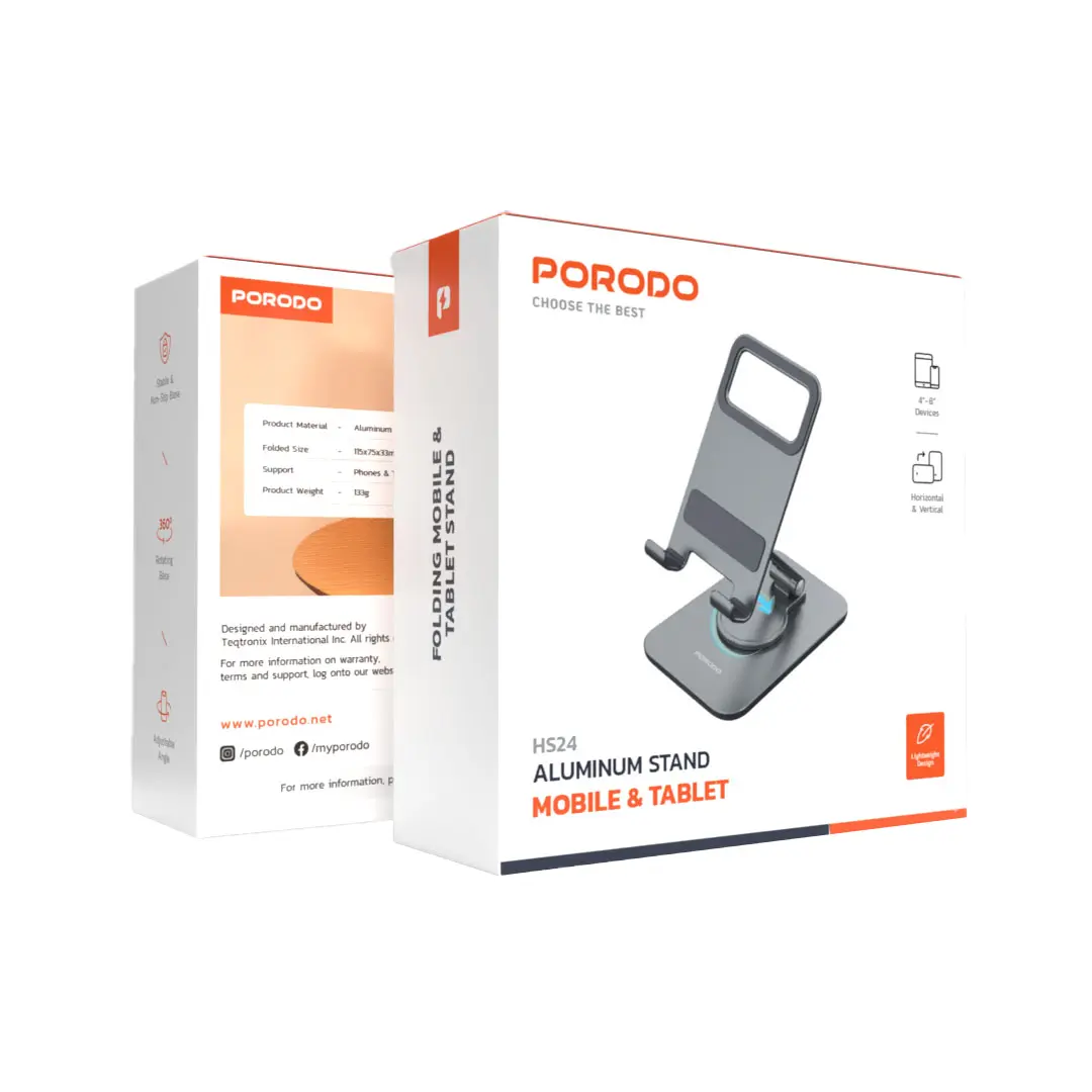 Porodo Aluminum Stand Mobile & Tablet 2 Porodo Aluminum Stand Mobile & Tablet - Image 2