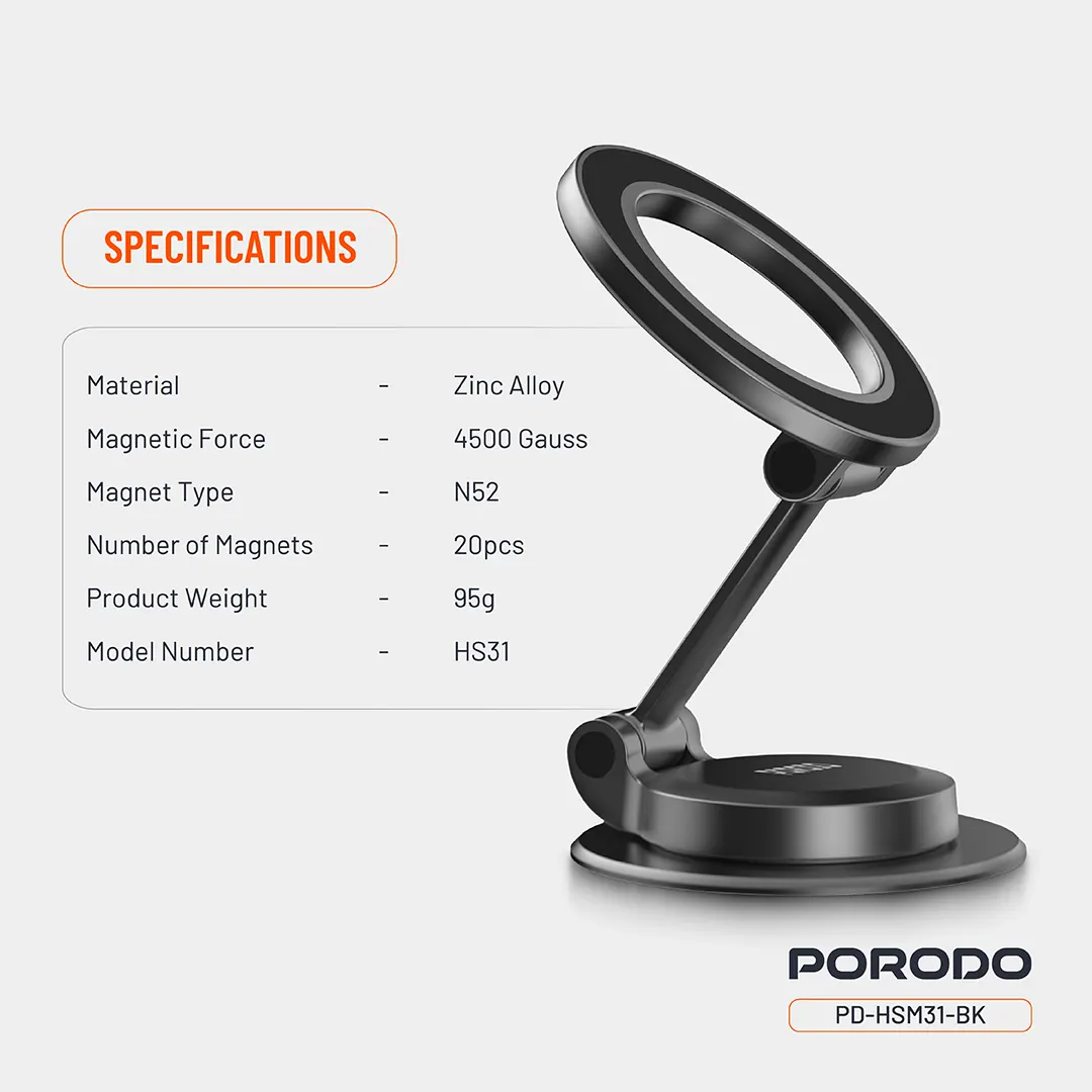 Porodo Maglock MagSafe Phone Mount 4 Porodo Maglock MagSafe Phone Mount - Image 4