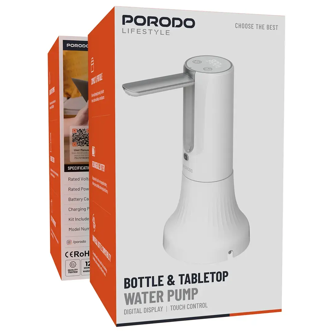 Porodo Lifestyle Bottle & Tabletop Water Pump with Digital Display & Touch Control 6 Porodo Lifestyle Bottle & Tabletop Water Pump with Digital Display & Touch Control - Image 6