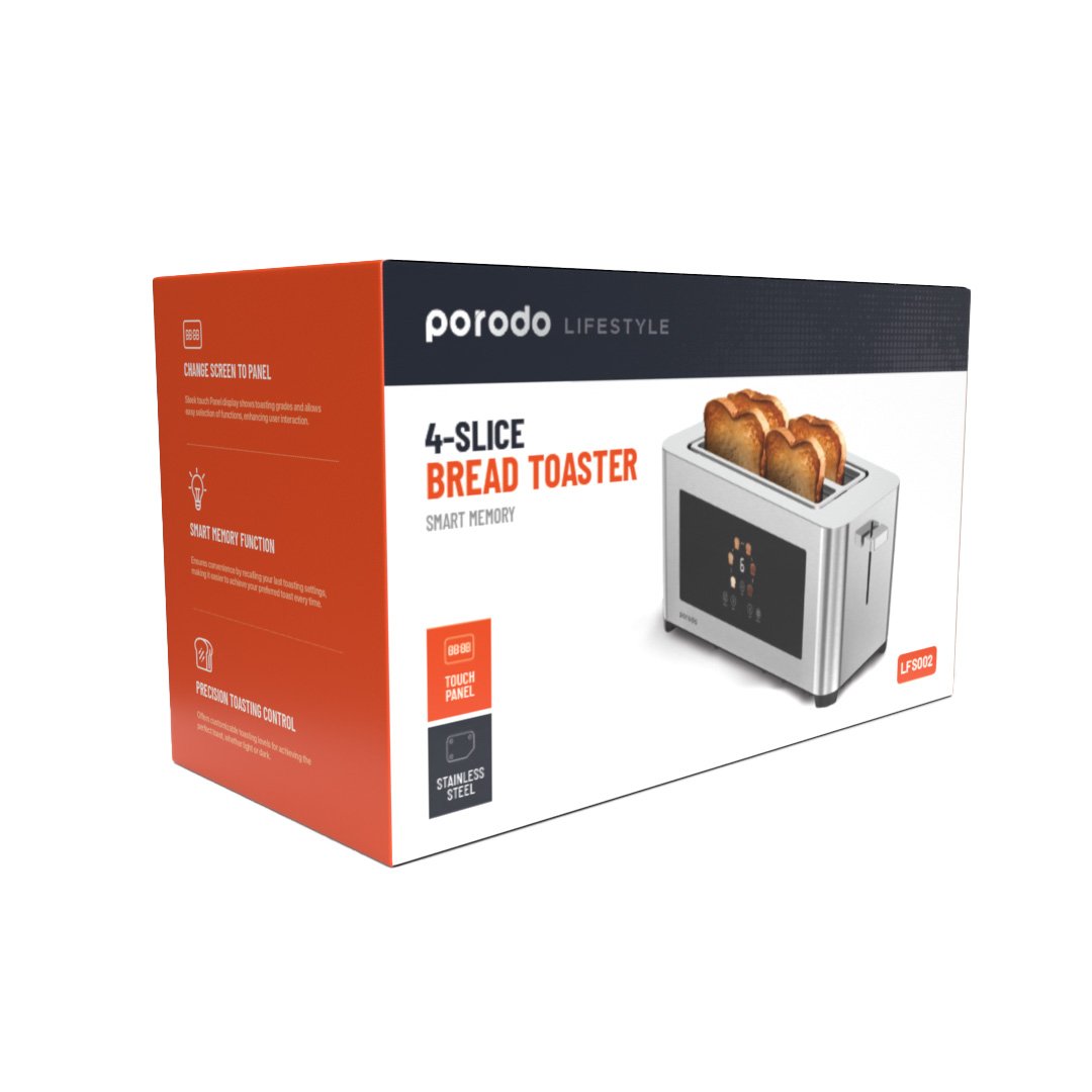 Porodo Lifestyle 4-Slice Digital Pop Up Toaster 850W 2 Porodo Lifestyle 4-Slice Digital Pop Up Toaster 850W - Image 2